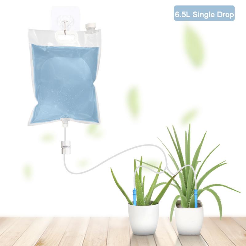 Automatisch Sproeisysteem Apparaat Tuin Watering Water Bag Plant Life Ondersteuning Druppelirrigatie Thuis Indoor Plant Lui Planten Kit: 6.5L Single drop