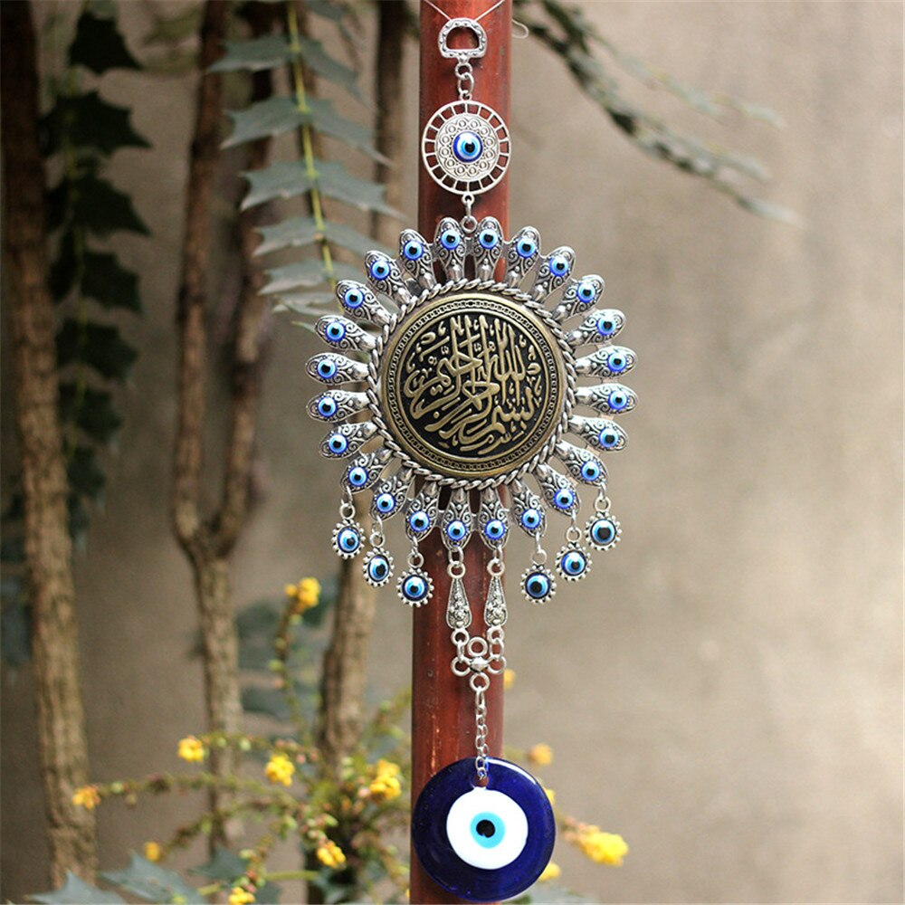 Grand turc mauvais œil yeux bleus pendentif démon turquie Souvenir intérieur décoration murale en alliage de verre voiture suspendus nordique ornement de maison