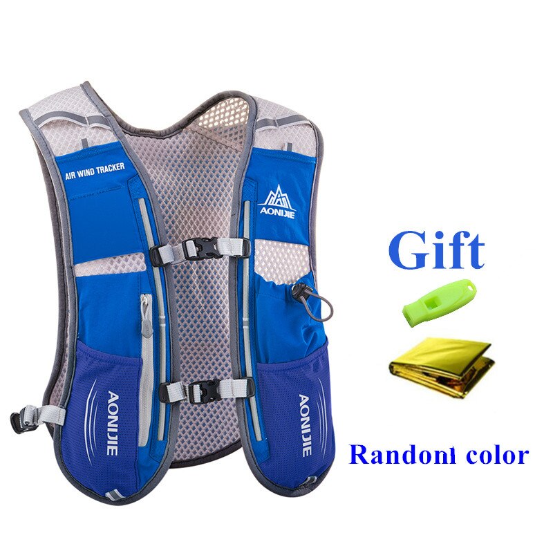 AONIJIE-mochila de hidratación de 5L, chaleco, arnés con vejiga de agua de 1.5L, Frasco blando de 500ml, senderismo, Camping, correr y Maratón: E913S Drak Blue