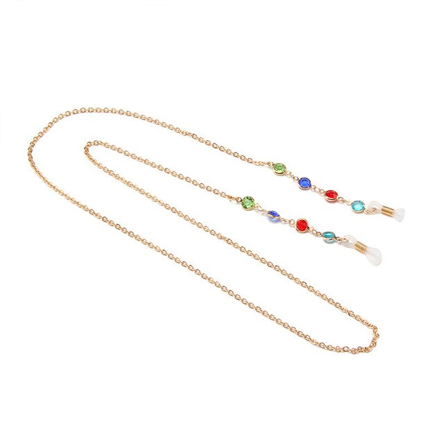 1 szt. Łańcuszek robić okularów 70cm łańcuszek robić okularów przeciwsłonecznych perły dżetów sznurek robić okularów uchwyt smycz naszyjnik okulary zroszony smycz na szyje liny: A