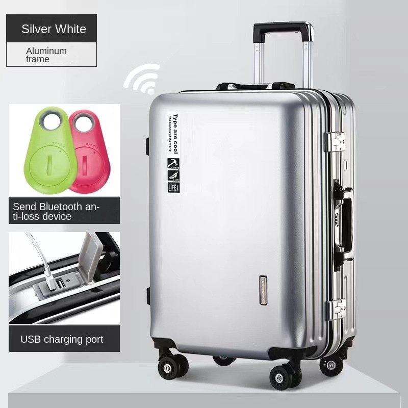 20 22 24 28 inch koffers op wielen Aluminium frame Handbagage Trip Cabine Trolley Reistas Wachtwoordslot Rits