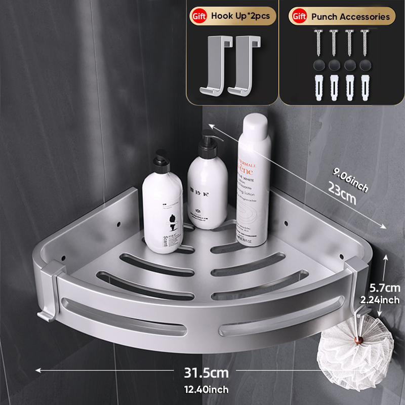 Badezimmer Regal Dusche Regale Ecke Regal Aluminium Wand Halterung Dusche Storage Rack Halter Bad Veranstalter Home Appliance: Triangle silver