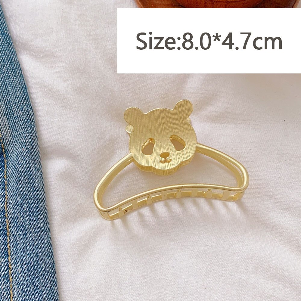Las mujeres pelo Clips hueco tiburón pulpo Clip geométrica horquilla con perlas gran elegancia broche para peluquerías accesorios para el cabello: Panda