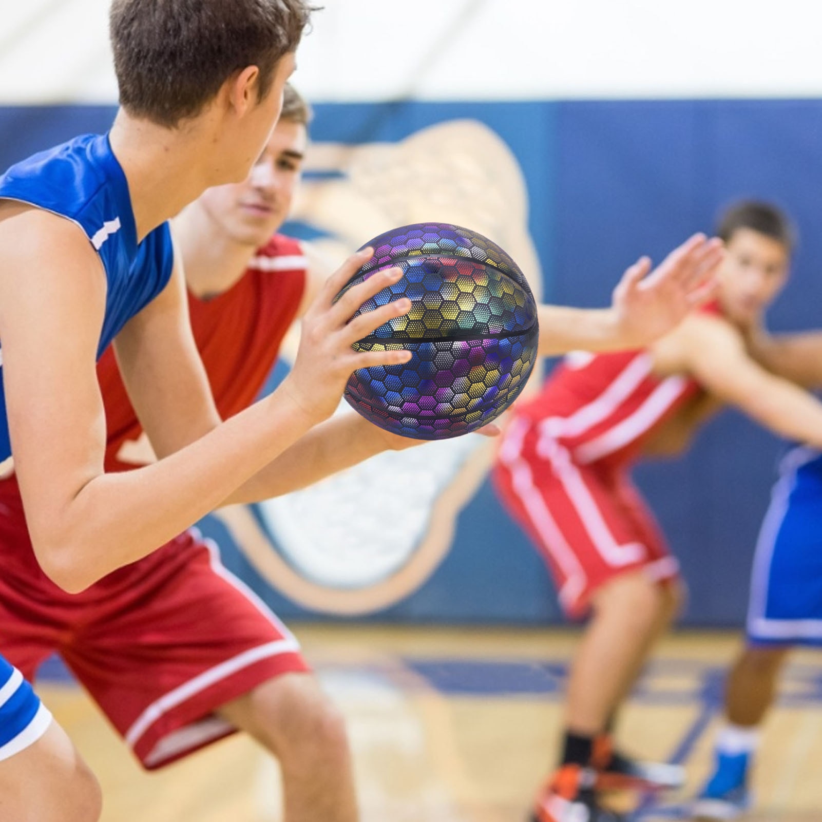 Glowing Basketball Reflective Luminous Fluorescent Basketball Lighted Glow Basketball Glow Dark Night Game No.7 Basketball