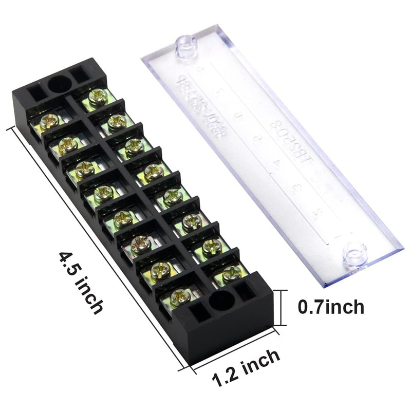 4 Pc 8P Terminal Block, 4 Pc 8P Shorting Bar, TB1505 Flame Retardant Copper Terminal Short-Circuit Terminal