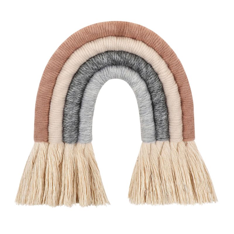 Colgante de pared de arco iris tejido nórdico para decoración de dormitorio, suministros para: 012