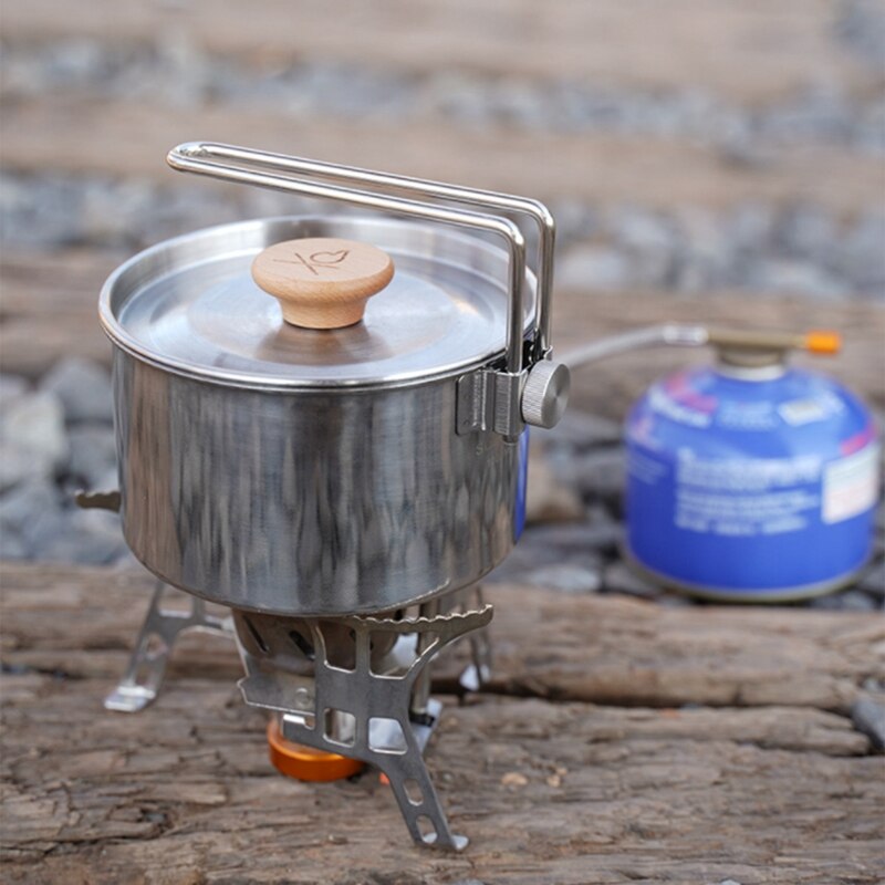 Pot Frying Pan Big Capacity Multipurpose Cookware Set With Folding Handle Outdoor Camping Picnic Tableware