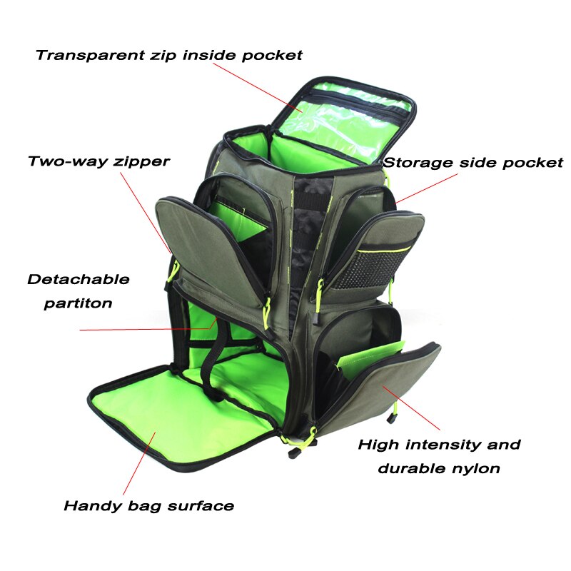 Fisketaske stor kapacitet 25l multifunktionel rygsæk 45*41*26cm udendørs sport vandreture vandtæt fiskegrej taske  pj205