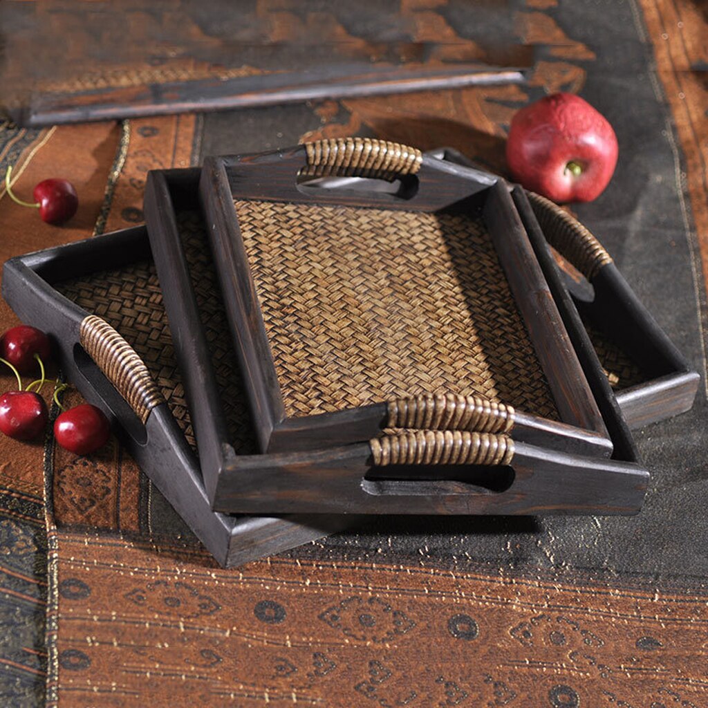 Wooden Tea Tray Serving Tray with Handles .Wood Choice of 3 Size