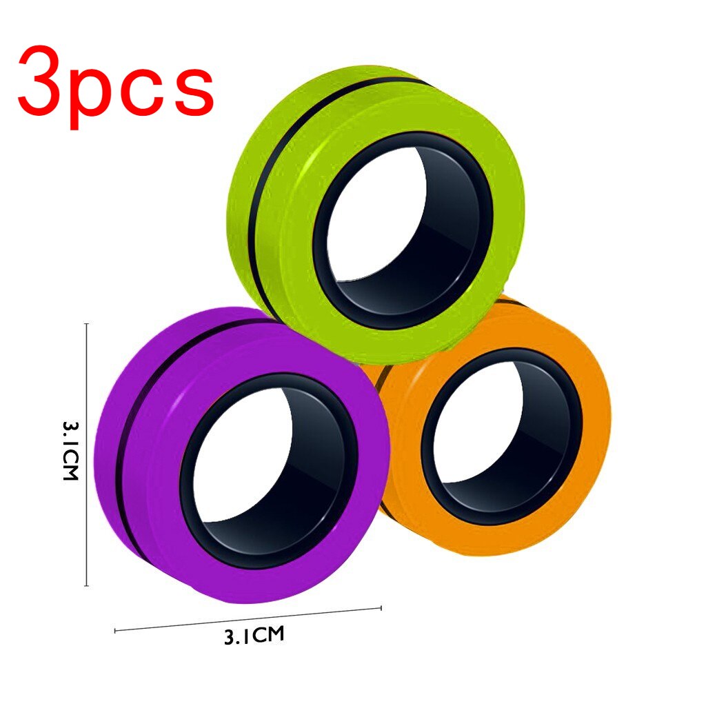 3 stücke Anti-Stress Finger Magnetische Ringe Kreative Magnetische Armband Ring Entpacken Spielzeug Magie Ring Requisiten Werkzeuge Dekompression spielzeug: G