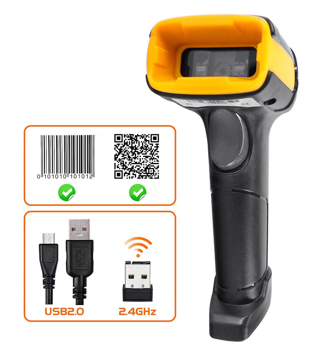 Wireless QR Barcode Scanner High Speed Wired 2D PDF 417 Bar Code Reader for Inventory POS Terminal K2