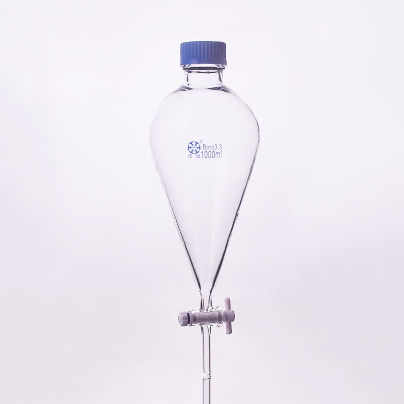 1000ml Trenntrichter Birnenförmig - Mit PTFE-Stopfen Für Labor