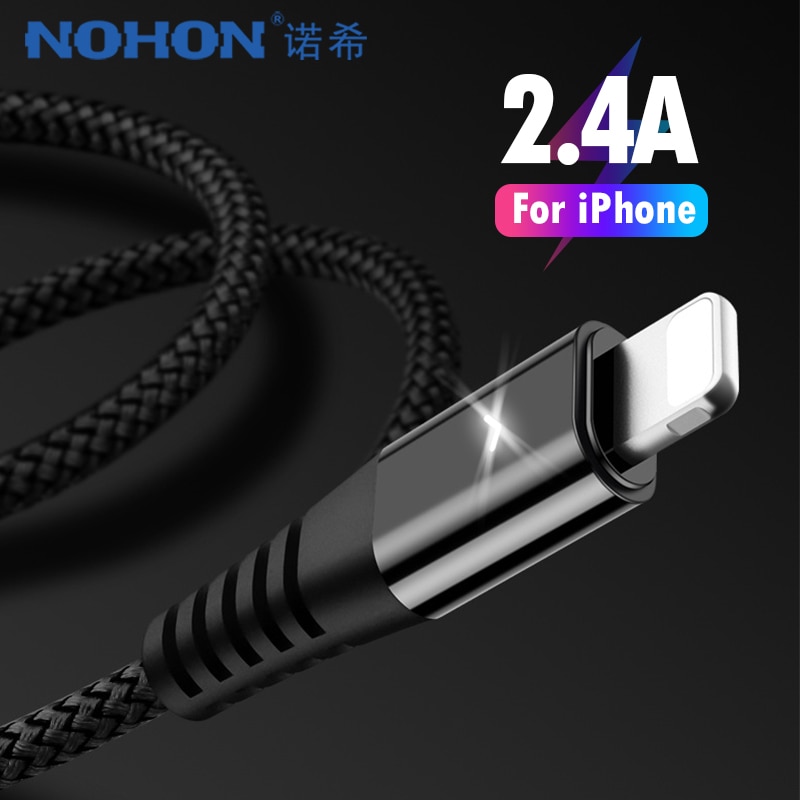 NOHON Lighting Charging Sync Data Line 8 Pin USB Cable For iphone XS XR X 8 7 6 6S 5S 5 Plus For iPad Air 1 2 Short Charge Cable