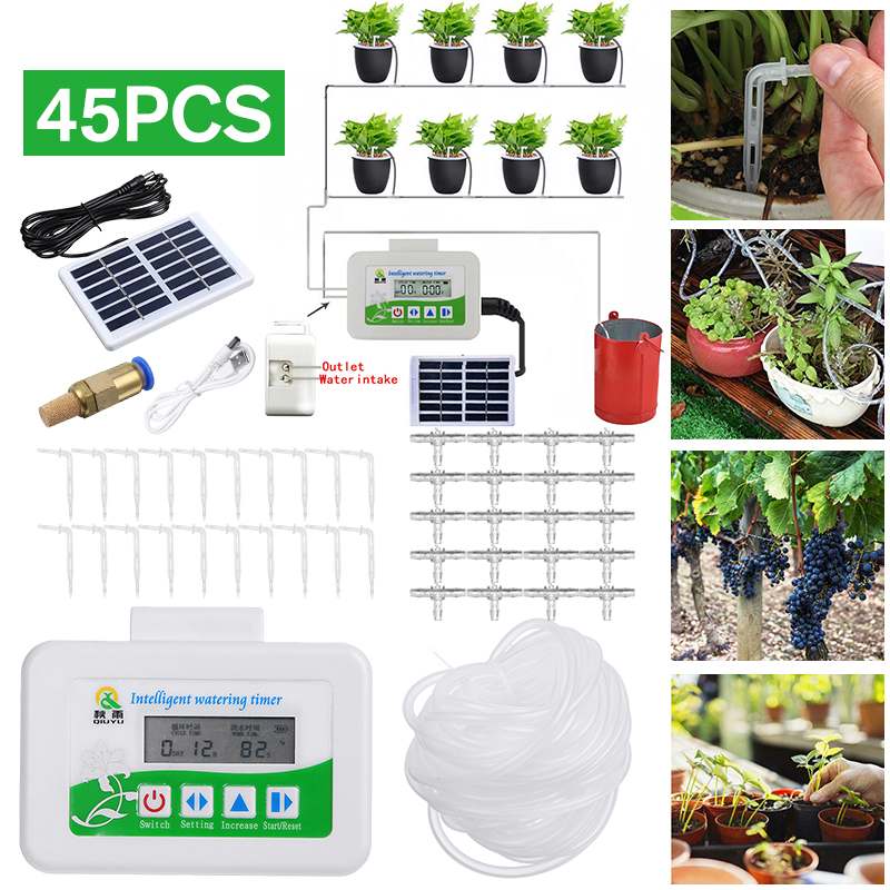 Solar Automatic Plant Watering System Electronic Watering Timer Garden Irrigation Controller