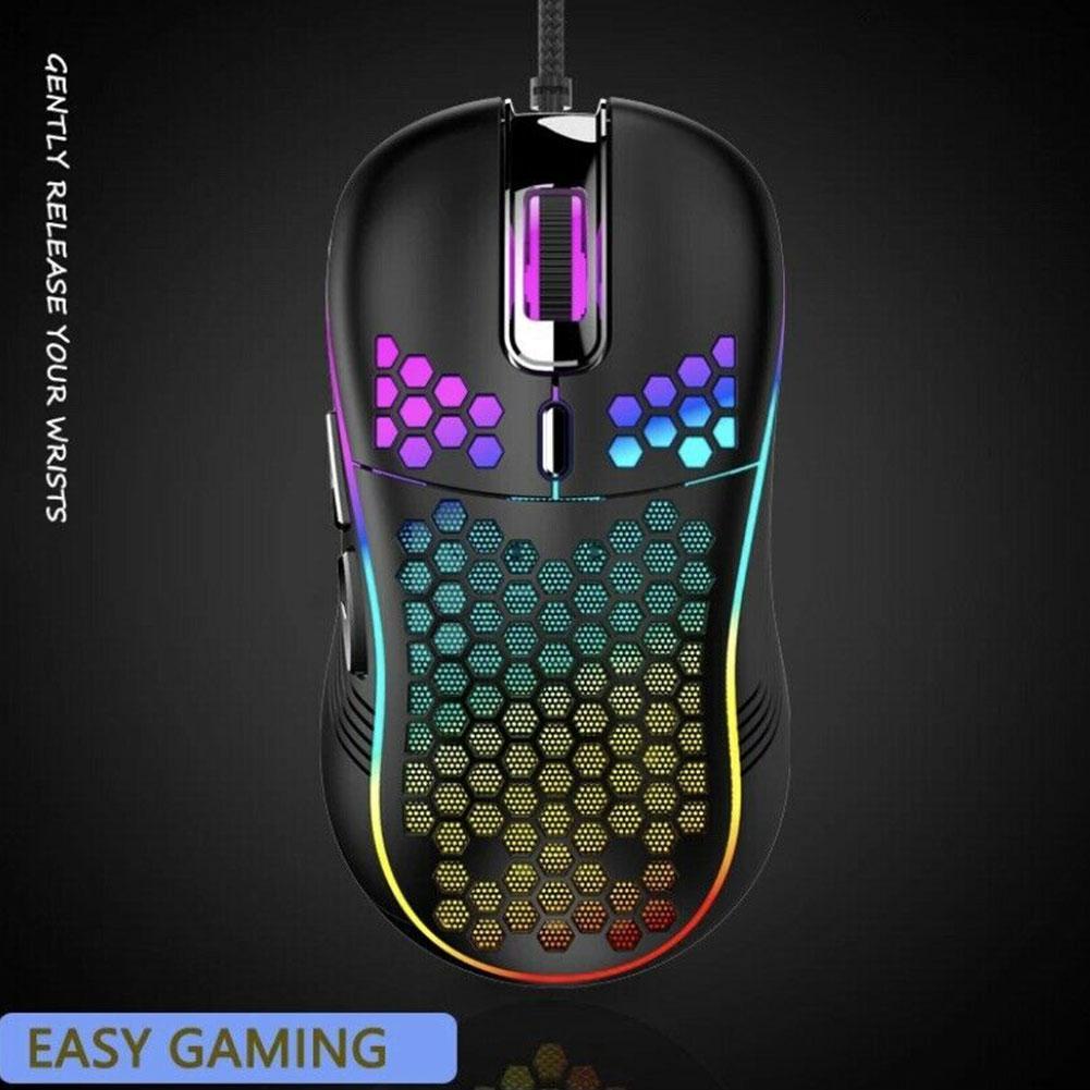D011 Lightweight RGB Gaming Mouse 7200DPI Honeycomb Shell Ergonomic Mice with Ultra Weave Cable For Computer Gamer PC Desktop