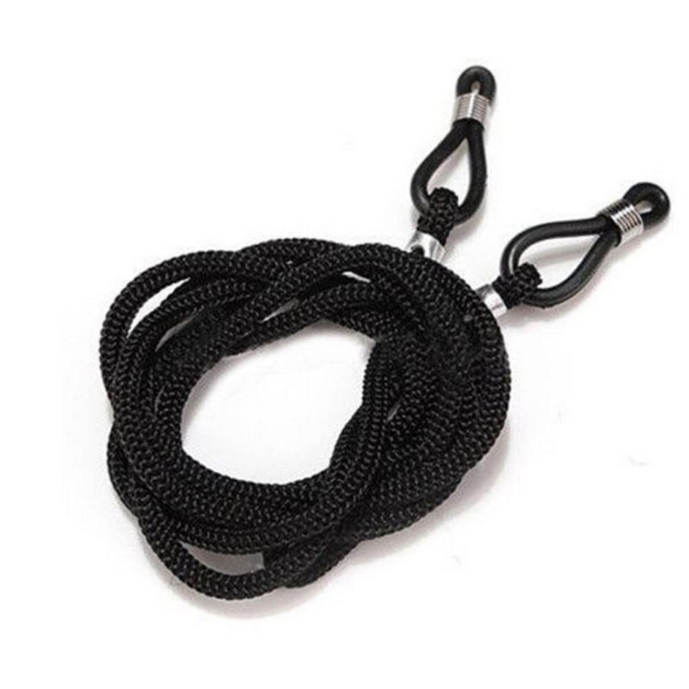 1PC Adjustable Silicone Eyeglasses Straps Sunglasses String Ropes Glasses Chain Sports Band Holder Elastic Anti Slip Cords S M L: black