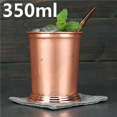 Taza de té de menta de 350ml, vaso de cóctel de acero inoxidable, para bebidas mezcladas, para Martini, Mojito, Bar, , cerveza, herramienta de Bar: Copper