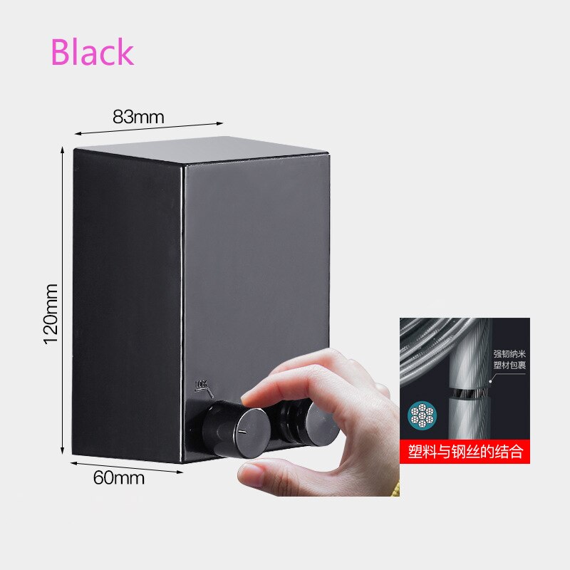 4.2m Wall Hanging Invisible Clothesline Balcony Shrinkage Clothline Mounted Dryer Clotheslines Laundry Hangers Wall Drying Rack: Black