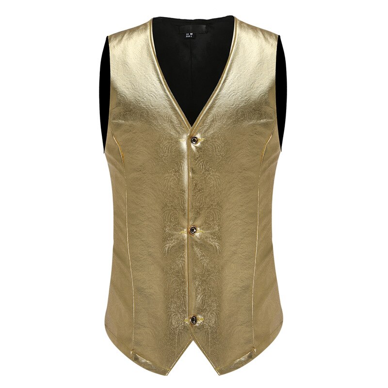 Homme Hipster Steampunk Paisley Gilet or métallique costume Gilet Gilet hommes mariage bal Disco robe Gilet smoking Gilet Homme