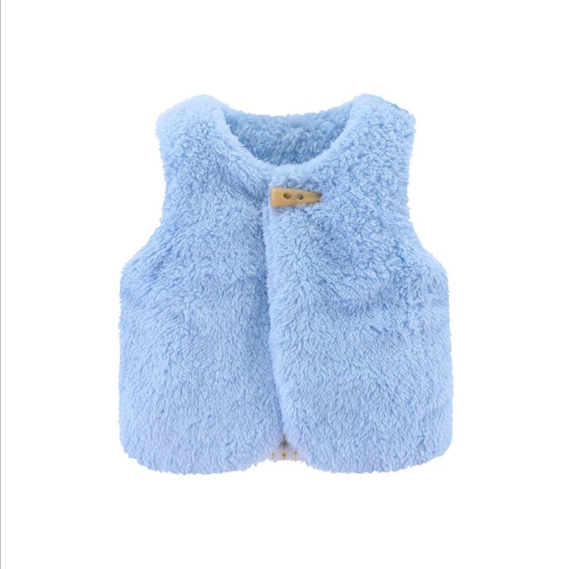 Lamswol Vest Herfst Winter Baby Kids Kleding Jassen Voor Jongen Meisje Vest Vesten Kleding: Sky Blue / 12m