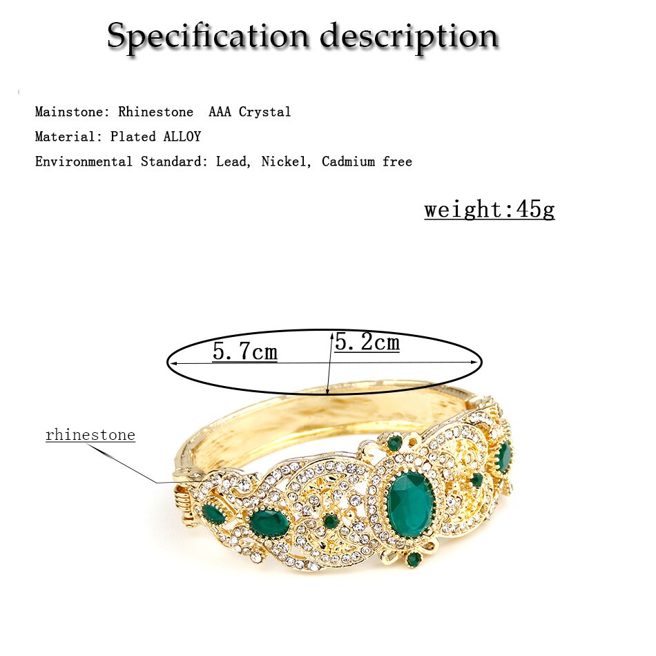 Sunspicems Goud Kleur Marokko Algerije Manchet Armband Armband Voor Vrouwen Volledige Crystal Afrika Etnische Bruiloft Sieraden Bruids