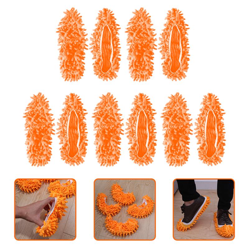 Calcetines de microfibra para pies, accesorio de limpieza práctico y elástico, herramienta para mopa, zapatilla de tela para suelo de vidrio, 10 piezas