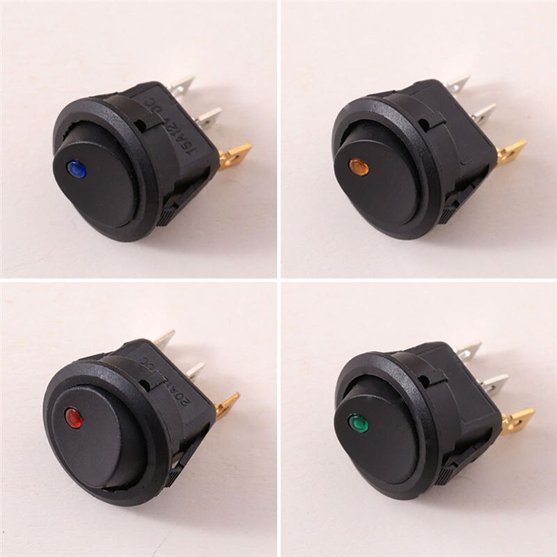 4 x Waterproof Car LED Light Toggle Switch ON/OFF Car 12 V Round Rocker Dot Boat LED Light Toggle Switch