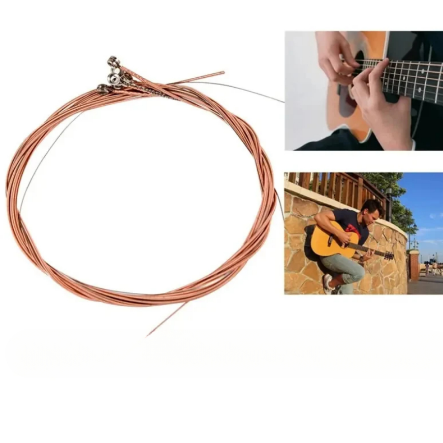 1 SET 6 Stuks Koperen Gitaarsnaren 1-6 voor Klassieke Klassieke Staaldraad Klassieke Akoestische Folk Gitaar Onderdelen accessoires