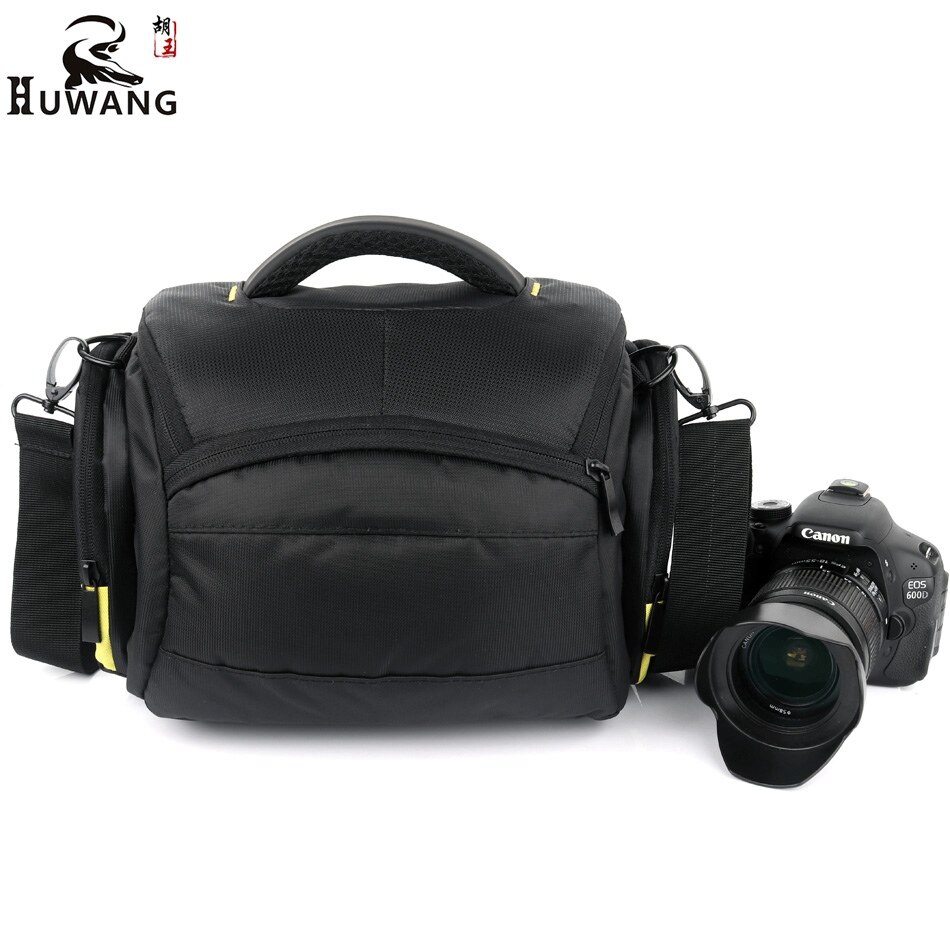 Waterdichte DSLR Camera Bag Case Voor Canon Camera Nikon Case Sony alpha A7 Fujifilm Olympus Pentax Panasonic Schouder Foto Tas: Yellow and Black