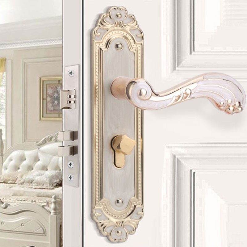 European Aluminum alloy Door Lock strong keyless door lock hotel door lock Mechanical Mute security door knob locks