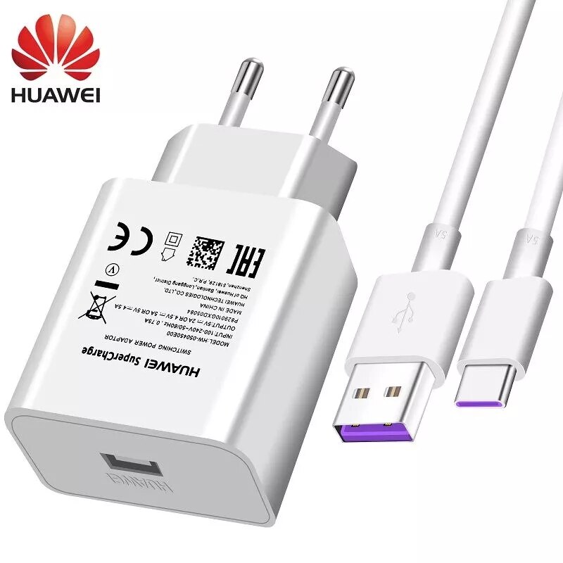 Caricabatterie USB Huawei da viaggio SuperCharge Fast 100% originale 5V4.5A 5A cavo USB tipo C P20 Pro Lite P10 P9 Plus Mate10 Mate9