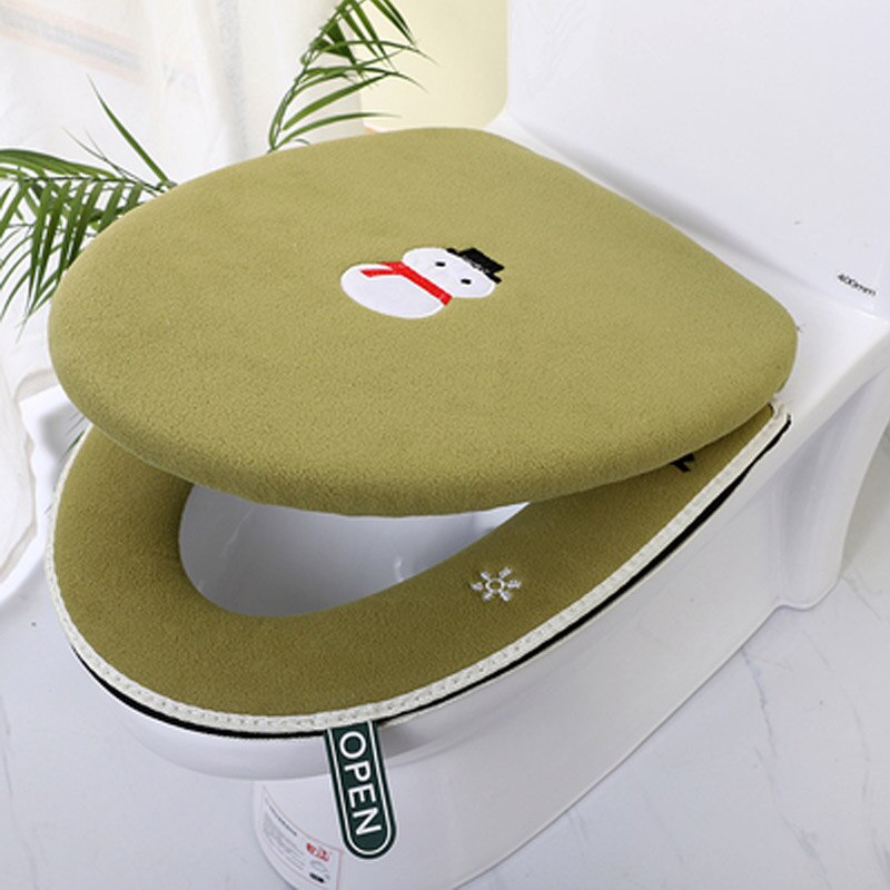 Cotton Linter Overcoat Toilet Case Bathroom Multi Color Toilet Mat Warm Toilet Seat Cover: A17