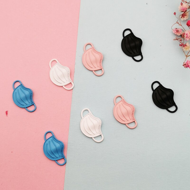 10 stk / taske spray mat maling maske charm vedhæng masker emalje metal charms beskytte sig ørering diy smykker tilbehør: Bland farver