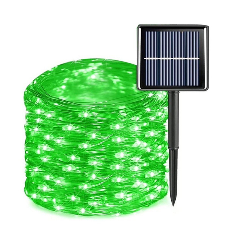 7M/12M/22M/32M lumière solaire extérieure jardin fée chaîne lumière Led scintillant lampe étanche pour noël Patio arbre fête: green / 0-5W