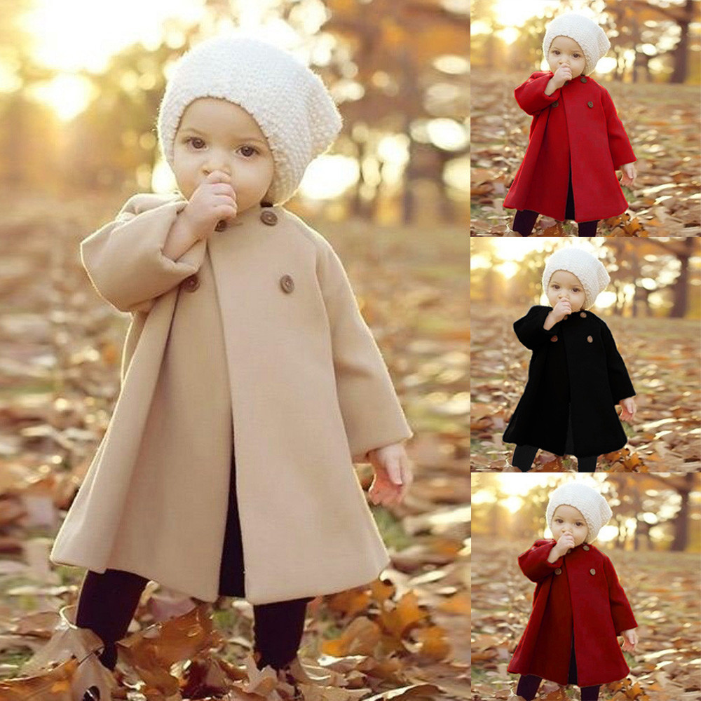 Manteau en laine pour bebe fille veste chaude d Grandado