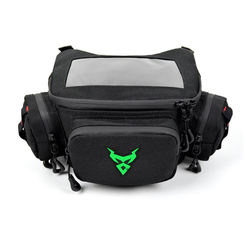 Waterproof Motorcycle Front Bag Universal Windshield Handlebar Fork Storage Bag Multifunction Waist Bag Phone Navigation Pocket: Green