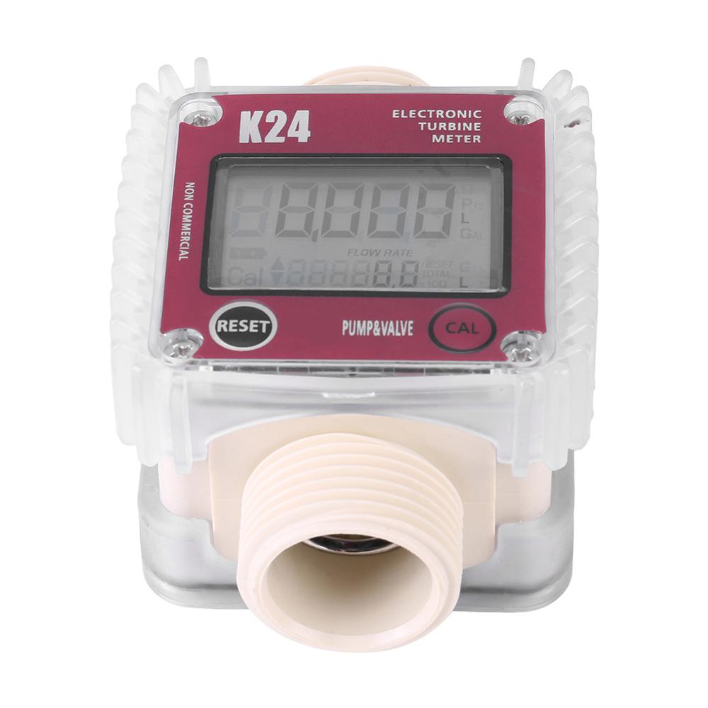 K24 Digital Flow Meter Oil Fuel Flow Meter Gauge Turbine Diesel For Chemicals Liquid Water for Petroleum Chemical Industry