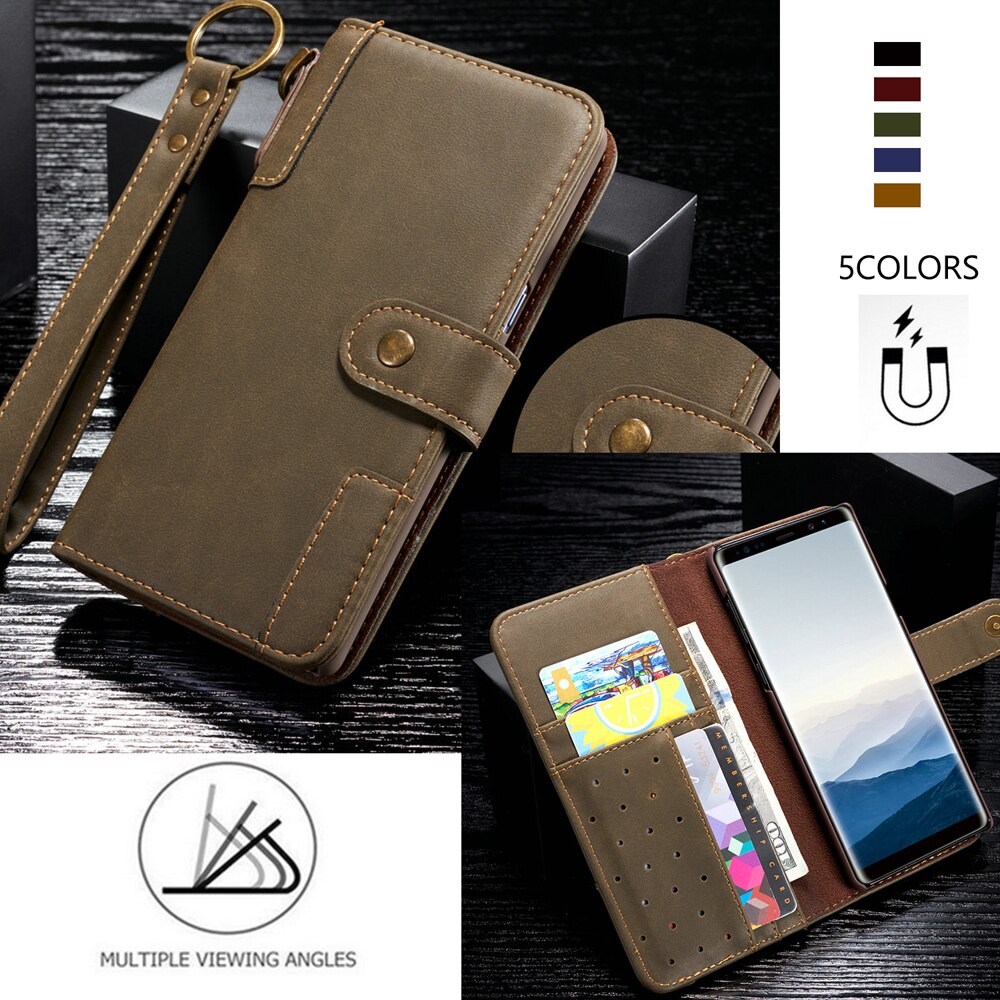 Magnetische flip portemonnee case voor samsung galaxy  s7 edge luxe leren hoes met lanyard sleutelhanger kaart skin galaxy  s7 edge fundas