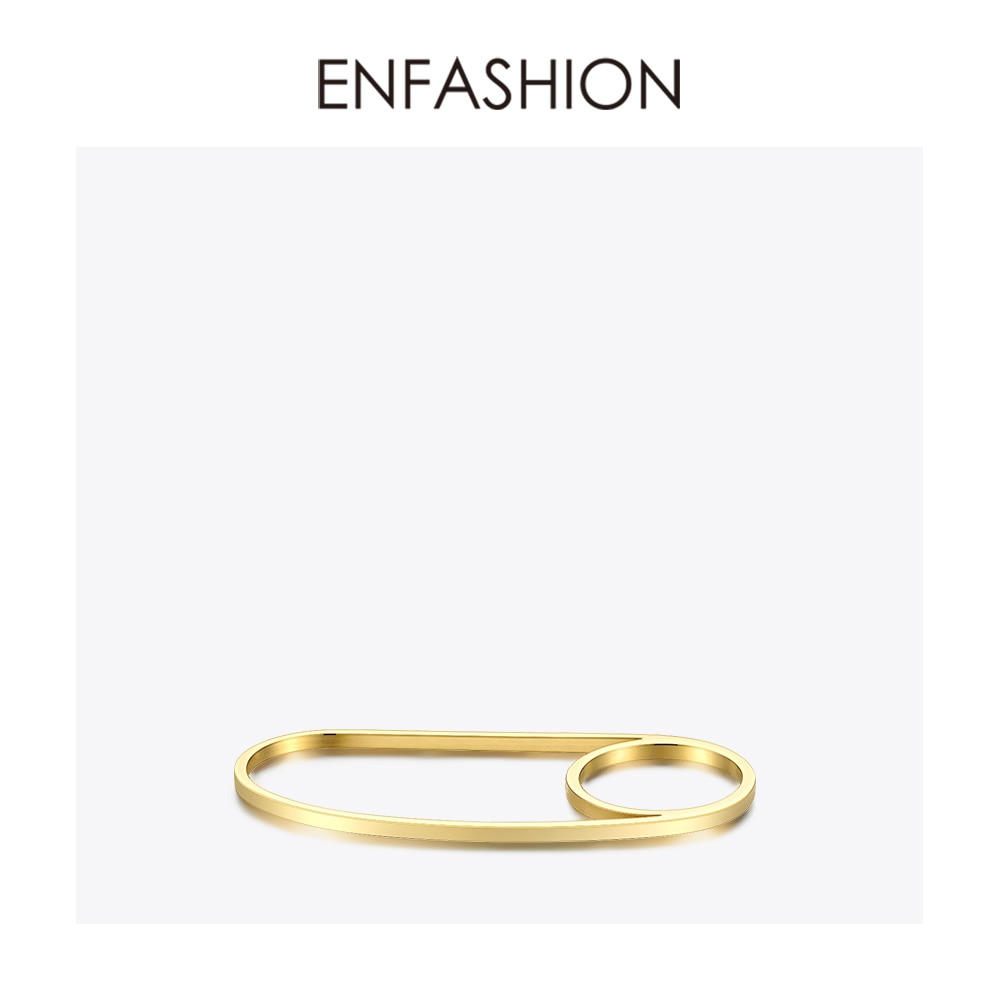 ENFASHION Multi Finger Ring Stainless Steel Gold Color Minimalist Rings For Women Jewelry Friends R204066