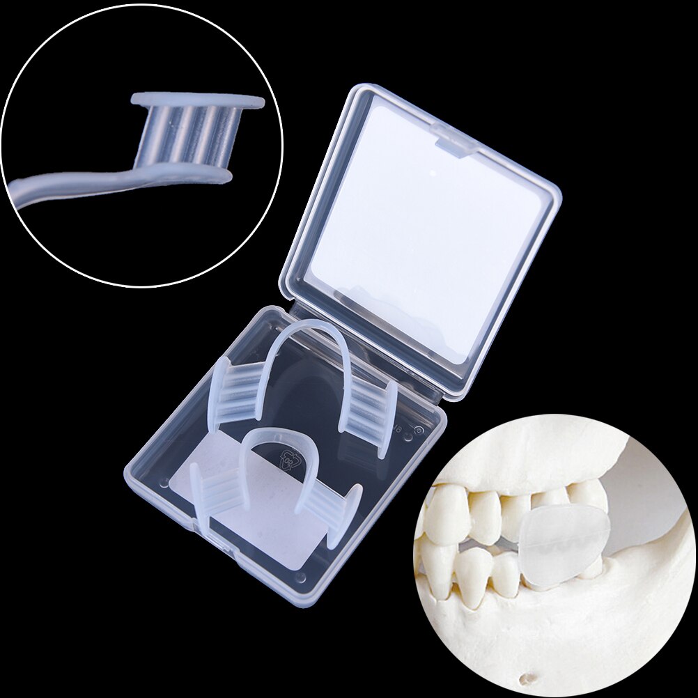 2Pcs Stop Tanden Slijpen Tand Balde Dental Mond Guard Voorkomen Nacht Bruxisme Spalk Slaap Steun Elimineert Met Case Box