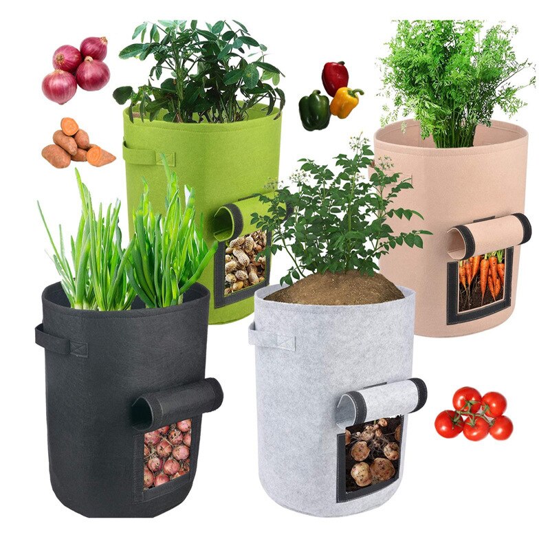 1Pc Plant Grow Bag Tuin Zaailing Bloempot Kas Groente Planten Verticale Groei Zak Pot Aardappel Planten Zak