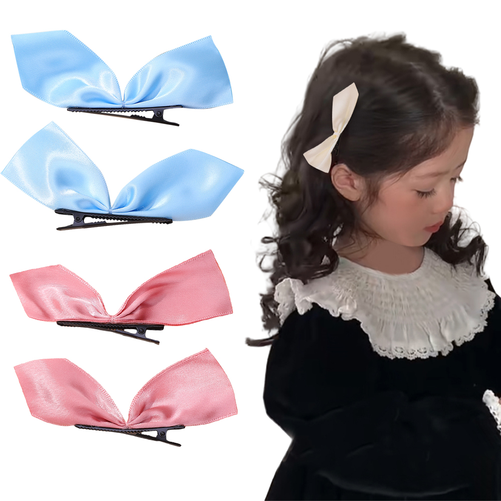 Pinces à cheveux avec ruban noir et blanc, 2 pièces, Vintage, épingle à cheveux latérale, Barrettes mignonnes pour filles, accessoires de coiffure pour femmes