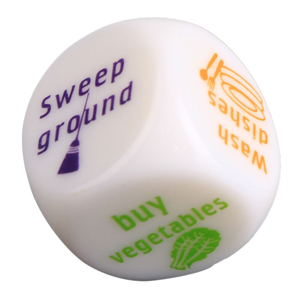 1pc nieuwe schattige dobbelstenen voor het gezin, huishoudelijke taken, dobbelstenen voor de verdeling van huishoudelijke taken, grappige dobbelstenen voor stellen en gezinnen, speelgoed