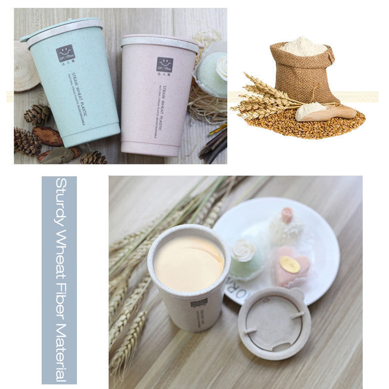280Ml Tarwe Mok Lekvrij Dubbele Wand Isolatie Tarwe Stro Koffie Cup Reizen Mok