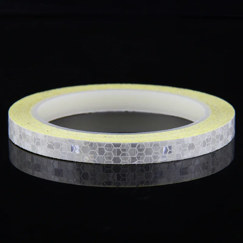 Pegatinas reflectantes para bicicleta, cinta fluorescente de 1cm x 8m, tiras de advertencia de seguridad, cintas de ciclismo para casco de bicicleta, motocicleta y Scooter: Gris claro