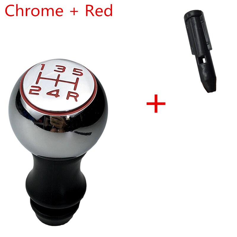 Levier de Changement de Vitesse Chromé Mat, Manette pour Voiture Peugeot 106 206 306 406 107 207 307 407 301 308 3008 C2 C3 C4: Red and Sleeve