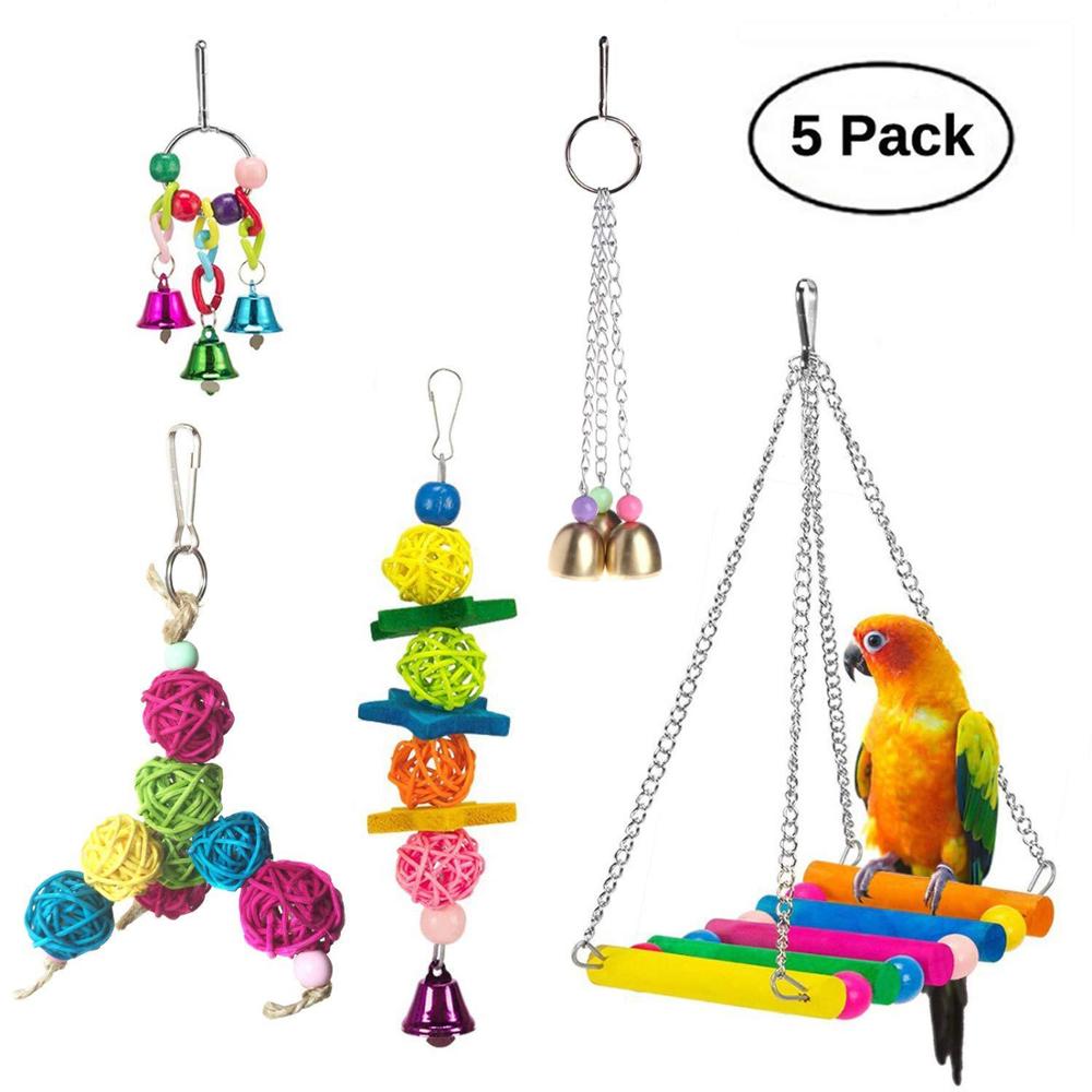Small and medium parrot toy set, bird toy, pet toy: LN-611--5pcs
