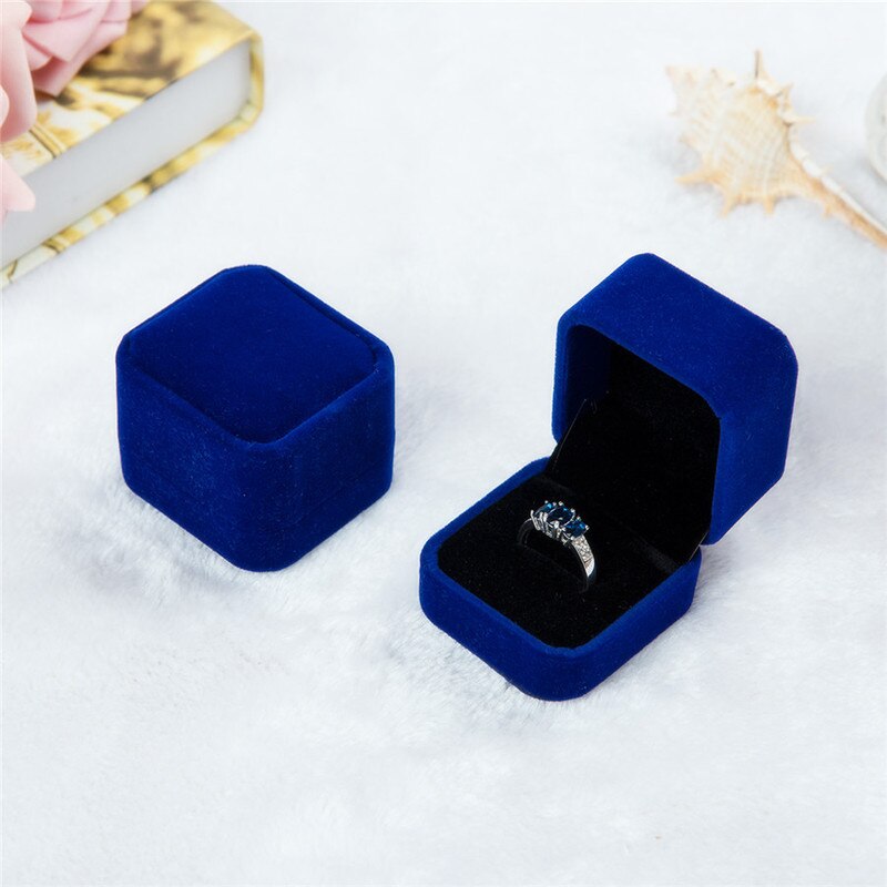 1 stücke Squre Hochzeit Samt Ohrringe Ring Kasten Schmuck-Anzeige fallen boxen Erstaunliche Neue