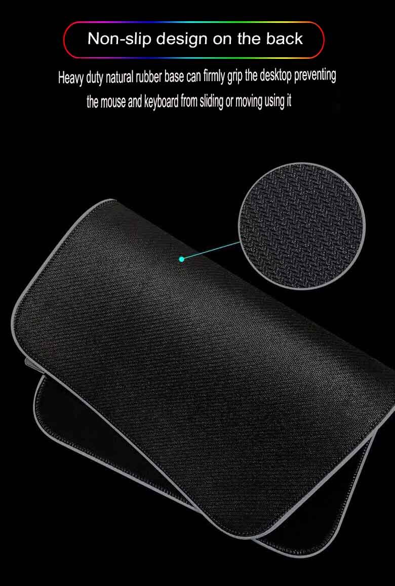 XGZ RGB Large Gaming Mousepad Beautiful Scenery Anti-slip Natural Rubber Mause Mat with Lock Edge Computer Keyboard Desk LED Pad