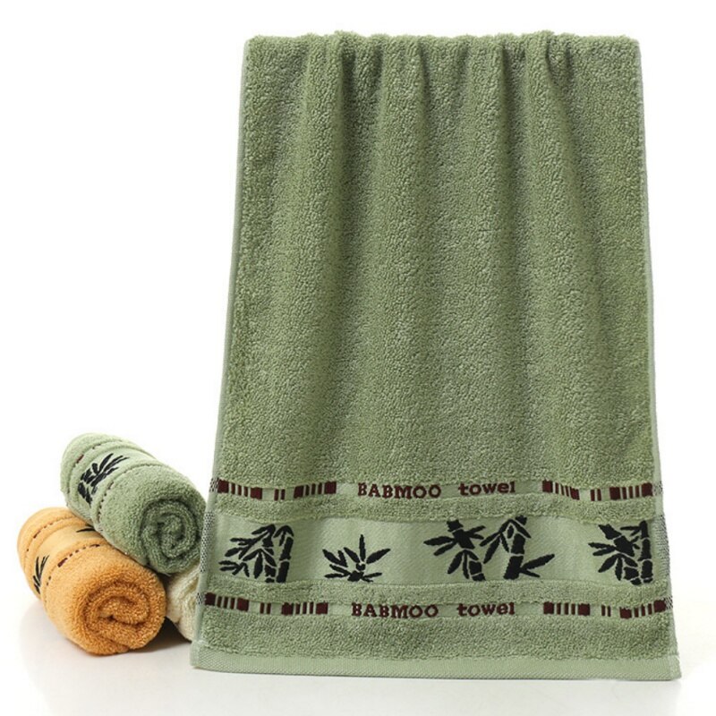 75cm Bamboo Soft Bamboo fiber Towel Bath Beach Bathroom Hand Hair Terry Towel for Kids Adults Home Textile House Cleaning Towel: Green